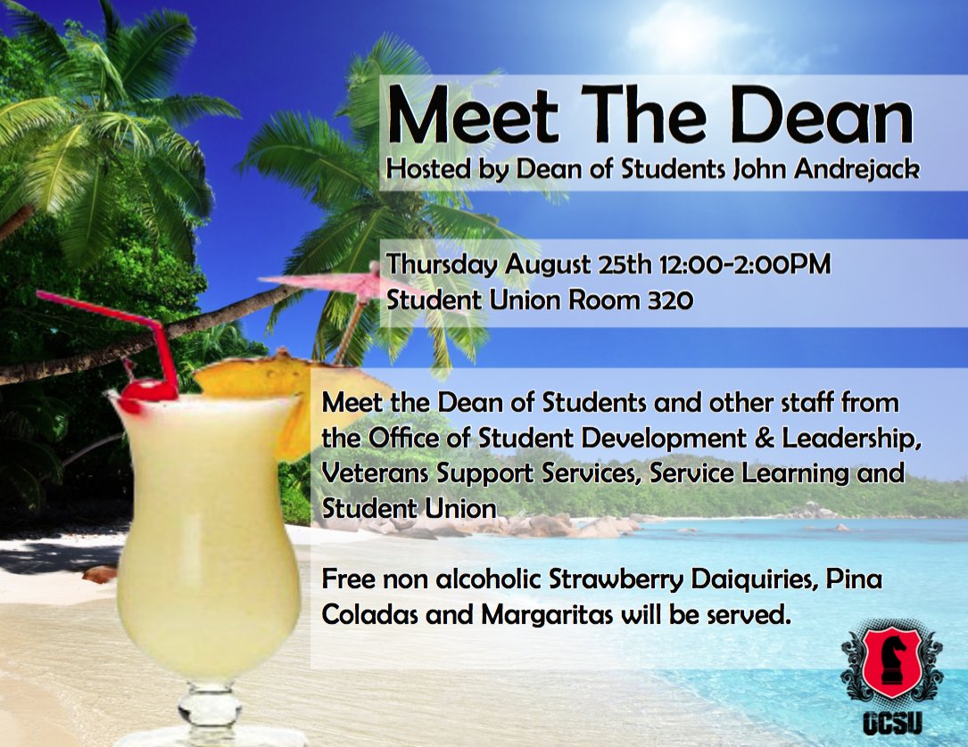 Don't forget - Meet the Dean on August 24th!