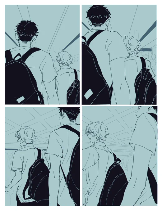 @c_h_a_b_o_ 渋谷で見かけたシノユっぽい二人をTOUSATSUしたものをなんとなく絵にしました………ら何がなんだかわからなくなったけどとにかく可愛いかったの伝わって……… 