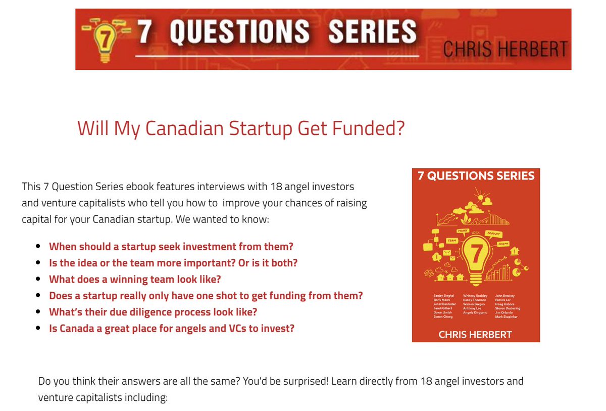 RuralEnt81's tweet photo. I asked 18 Angels and VCs 7 key questions I want to know about startups. Answers here: https://t.co/HBC7WlBj1D https://t.co/RZvTQqtgAr