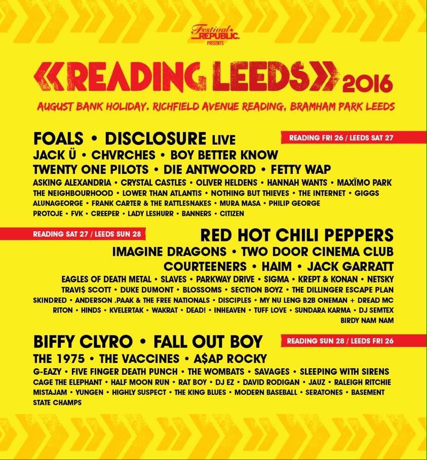 3 festival weekender this wknd! @Electric_Fields Friday 6pm / <a href="/OfficialRandL/">Reading & Leeds Fest</a> Reading Sat/Leeds Sunday both 1:35pm
