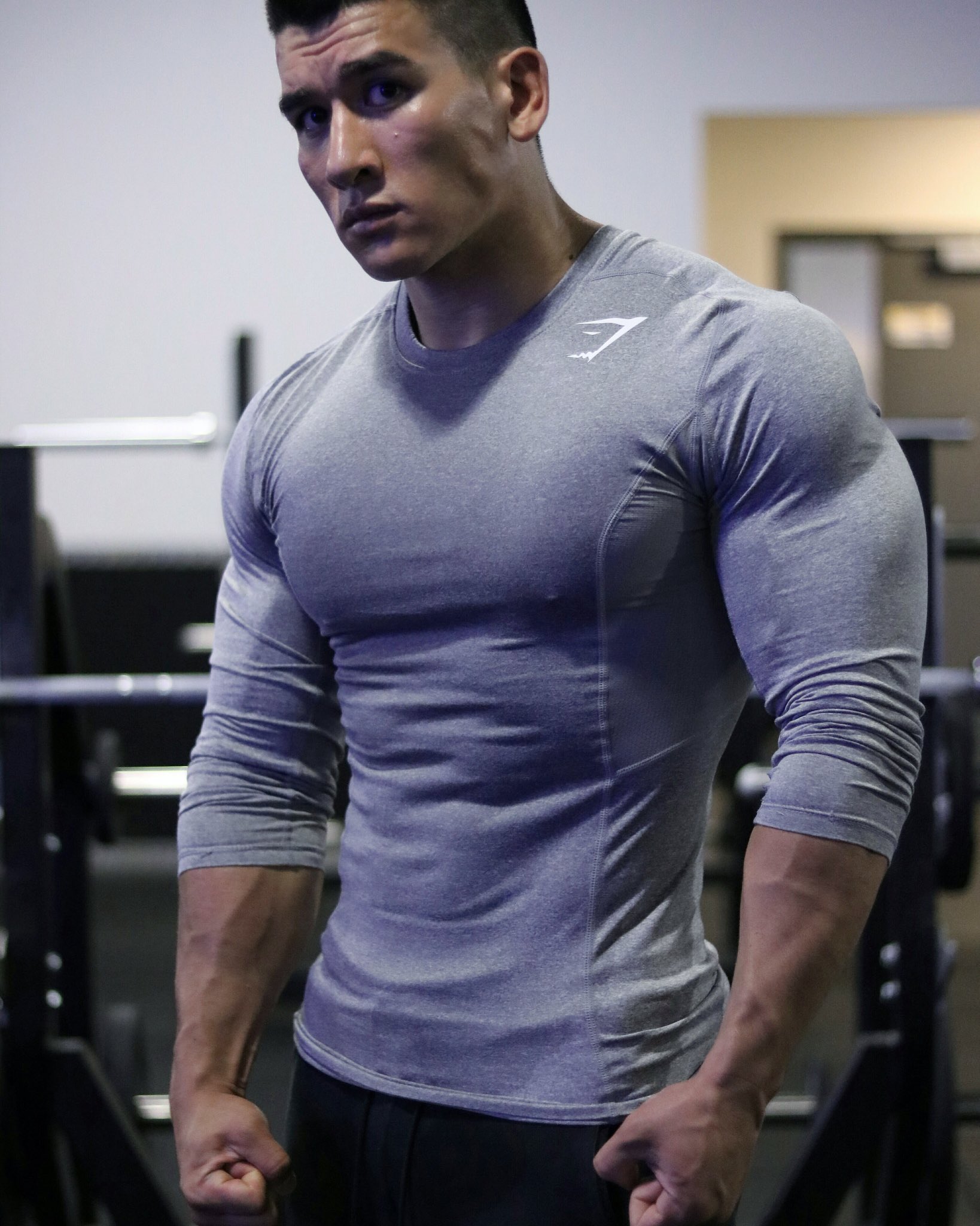 Gymshark on X: Be ready for your next challenge. Gabriel Levan greyed out  in the Element Compression top.    / X