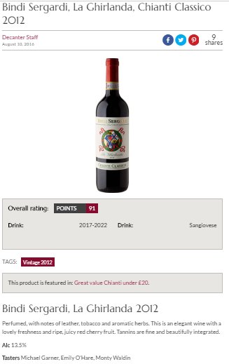 ClassiqueWines's tweet image. Way to go, @BindiSergardi! #91points from @Decanter for 2012 #LaGhirlanda #ChiantiClassico! #wine #italianwine