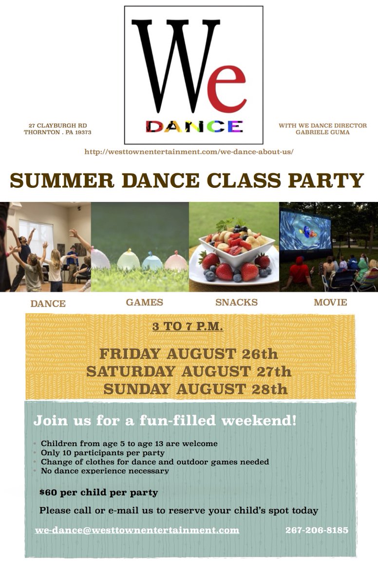 Sign up your kid today!!! #dance #dance365 #westtown #westchesterPA #summerparty #westtownentertainment