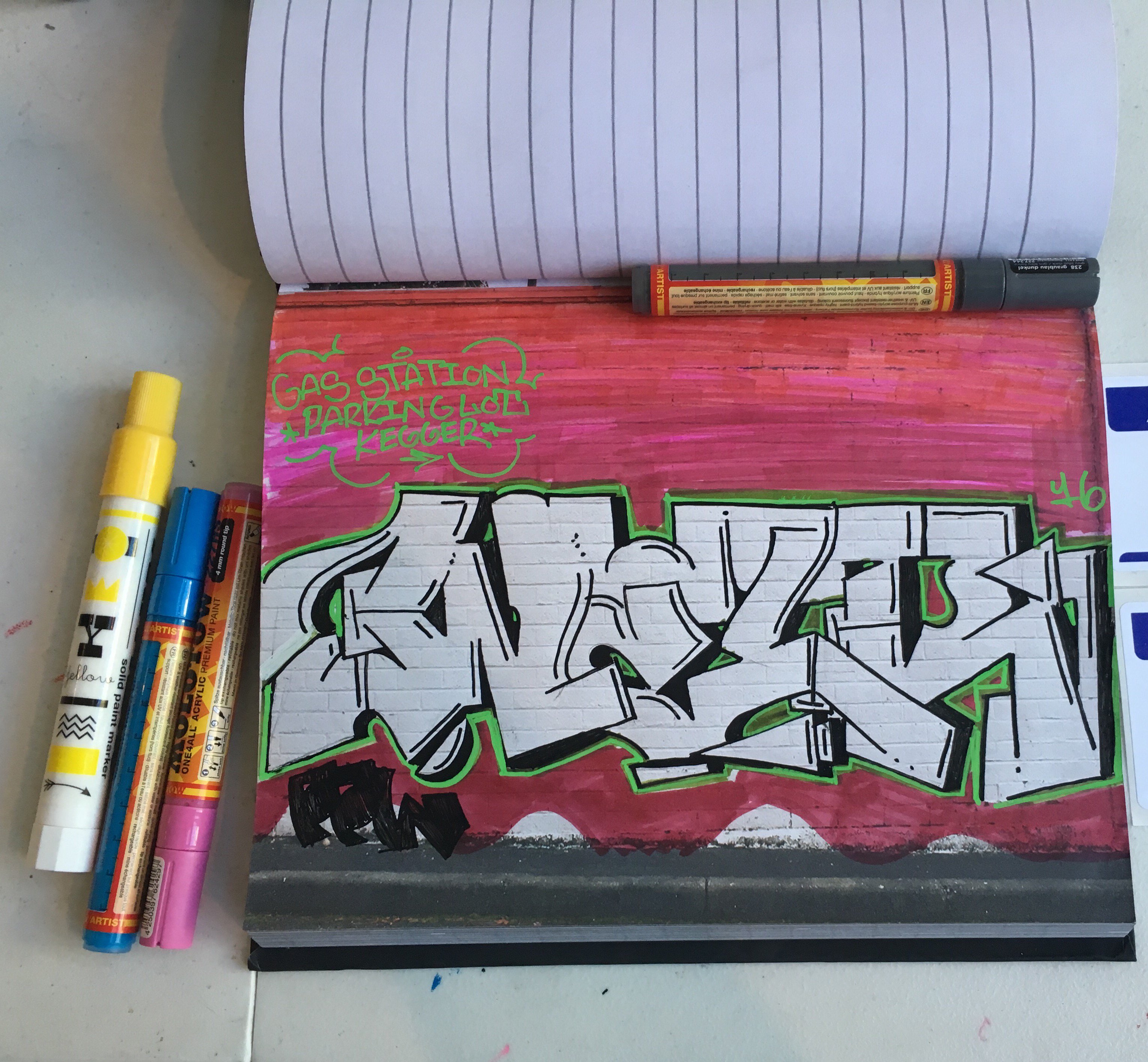 Graffiti на бумаге в стиле