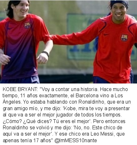 imMESS10nante's tweet image. El día que Kobe Bryant conoció a Messi...