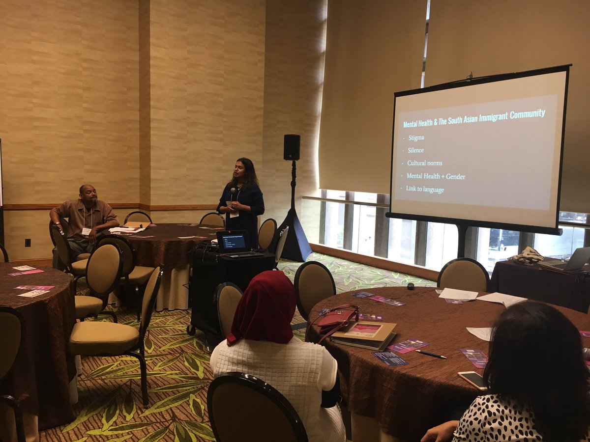SakhiNYC's tweet photo. Kusum presenting at #CSSP2016 on mental health + stigma in the South Asian community! @kusumanjalirs https://t.co/SdVY8I5sFC