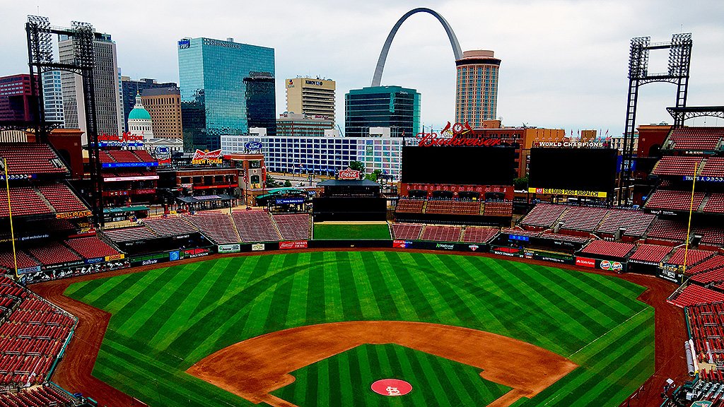 The Gateway Arch is back on newly placed sod at Busch