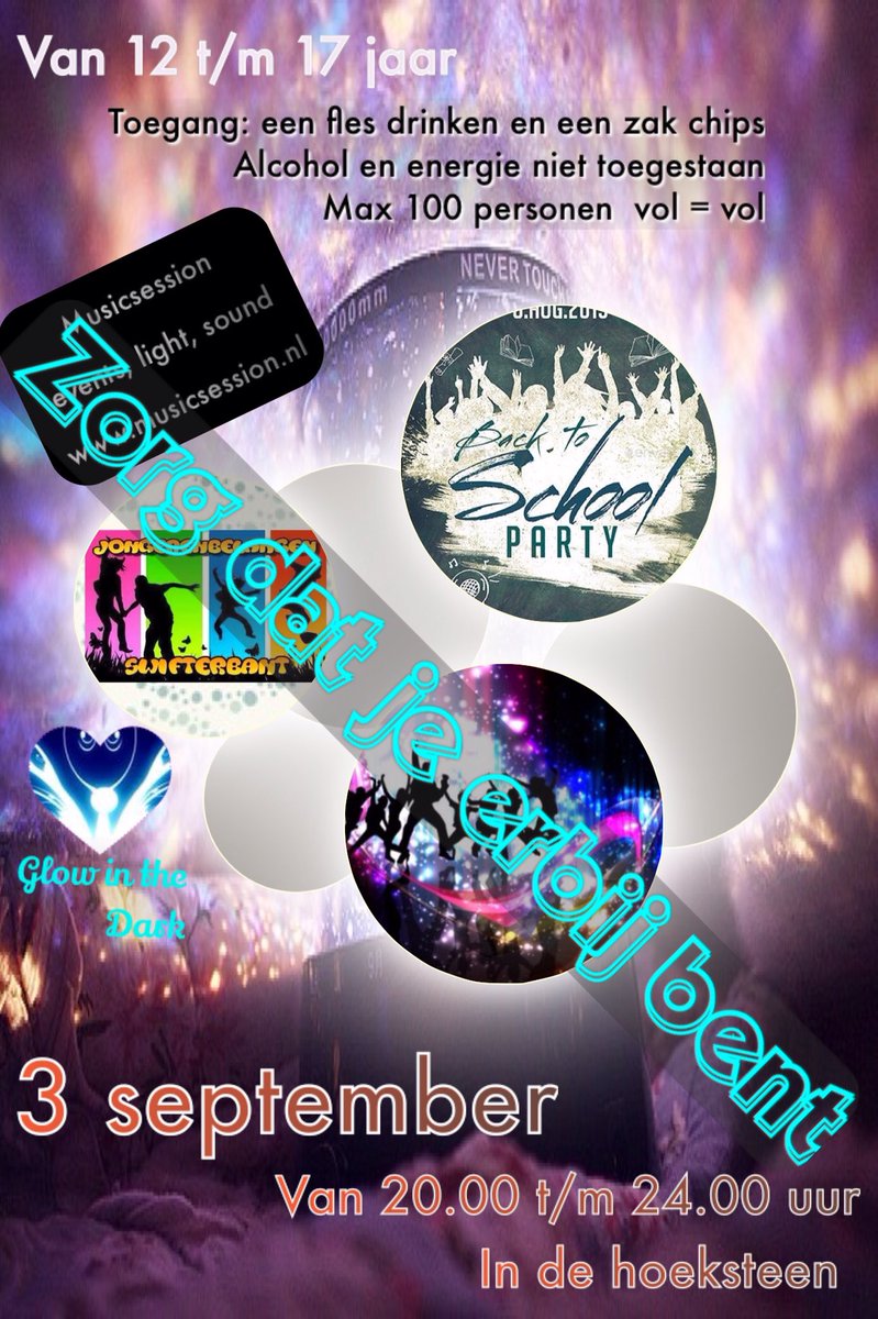 Het is bijna zover! Het eerste jeugdfeest van Jongeren belangen Swifterbant!! Back to school party 2016!