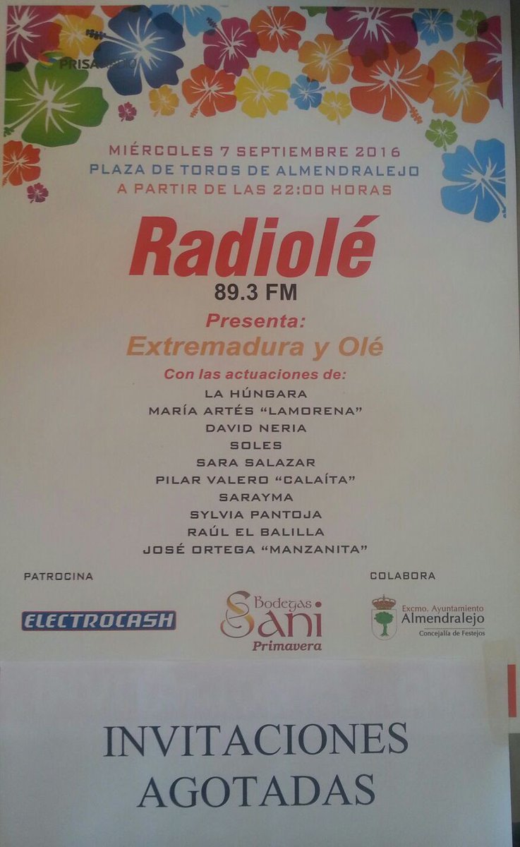 davidneria's tweet photo. Invitaciones agotadas en el Radiolé de Almendralejo olé mi tierra! @Radiole_oficial @CafeoleRadiole @joaquin1hurtado https://t.co/OARUlbx9aM