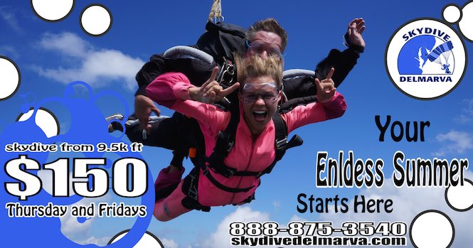SkydiveDMV's tweet photo. Don't miss out on a summer adventure! https://t.co/q59cqgkYhq