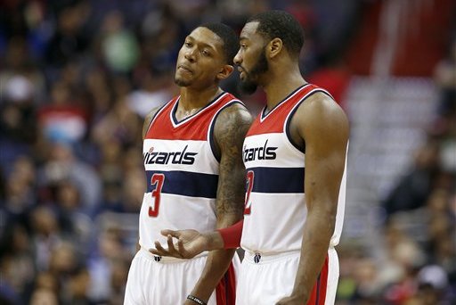 BleacherReport's tweet photo. John Wall on Bradley Beal: “…We have a tendency to dislike each other on the court.” 
https://t.co/CzwEpogtJM https://t.co/SuRIAAiOhq