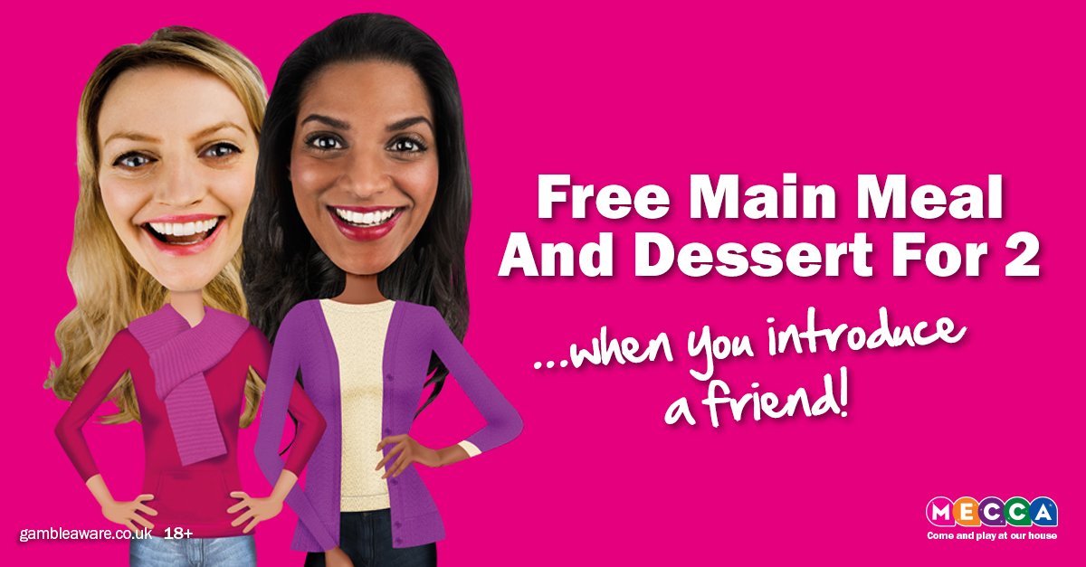 Enjoy a free meal and dessert on us every time that you introduce a new member to us