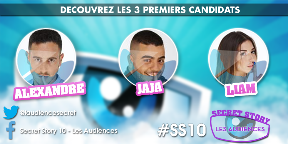 laudiencesecret's tweet photo. Les 3 premiers candidats #SS10 #SecretStory #SecretStory10 @Tof_Beaugrand @a_lemaitre #Jaja #Alexandre #Liam https://t.co/TtGTz0AB51