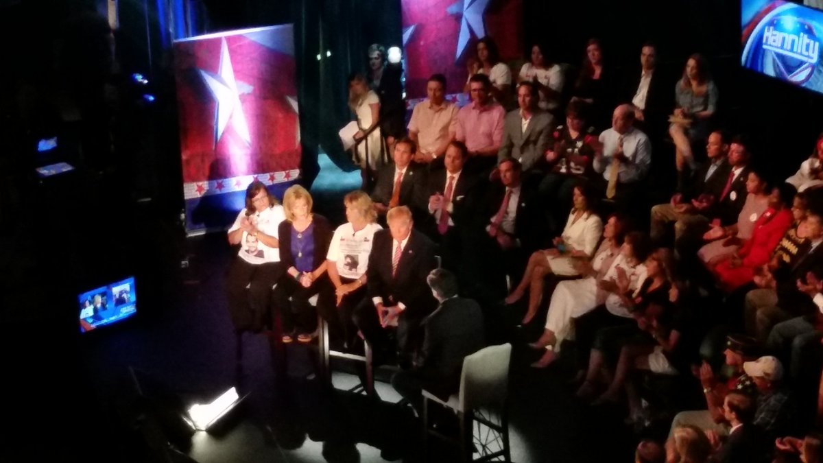 Elect_Blake's tweet image. At @seanhannity taping in Austin with @realDonaldTrump talking about crimes committed by illegal aliens.