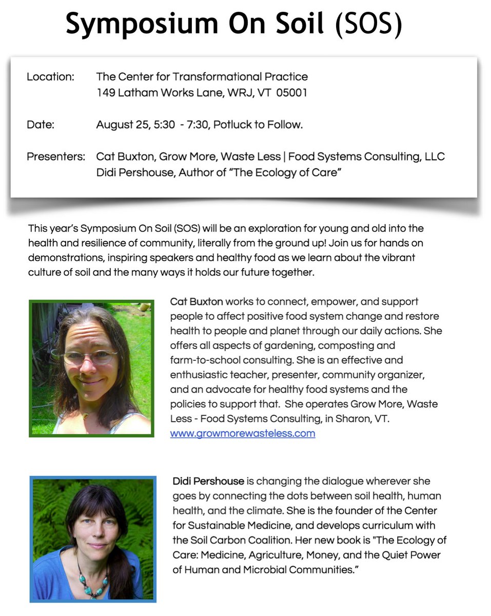 Symposium On Soil (SOS) - Thursday, August 25 5:30-7:30