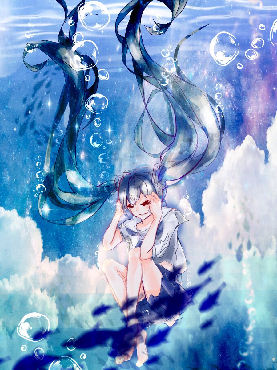 Youりなす در توییتر バシャァァァン 最初は深い海に沈みながら諦めたような顔で涙流してるような女の子が描きたかったのに ヘーイプール来たぜ いっちばーん みたいに勢いよく飛び込んだ子みたいになってしまった はじめてのミクちゃん