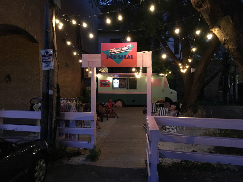 Gotta say: isn't Playa del Popsicle a terrific idea? And it looks so great walking by on a summer night.