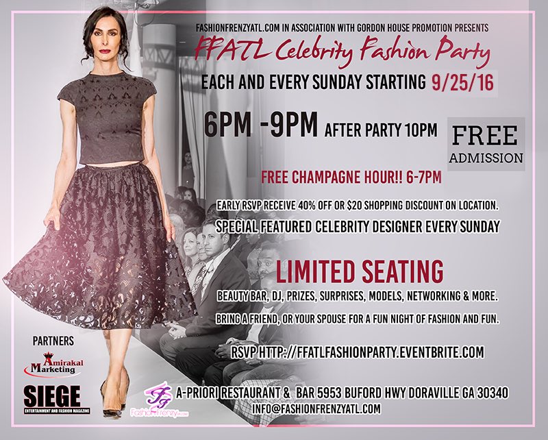 pinkmaison's tweet photo. Get there, a champagne reception with an exclusive fashion menu #ffatl #celebrity #fashion party #Atlanta https://t.co/LGWxBYI8v1