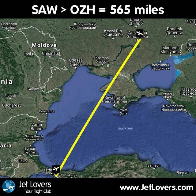 MariaOblasova's tweet photo. My flight #29 on #JetLovers: SAW > OZH - another 565 miles in the air! https://t.co/rfvMRhZxjk https://t.co/tEuuyrkdKG