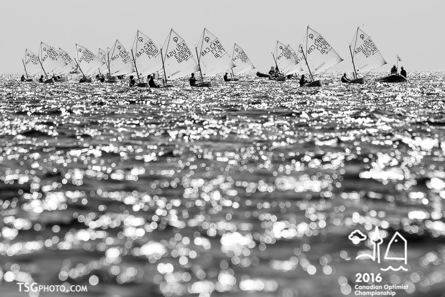 Great winds for today's Championship Fleet Finals-Day 1! See more: facebook.com/opti2016 #2016CDNOpti #optiracing