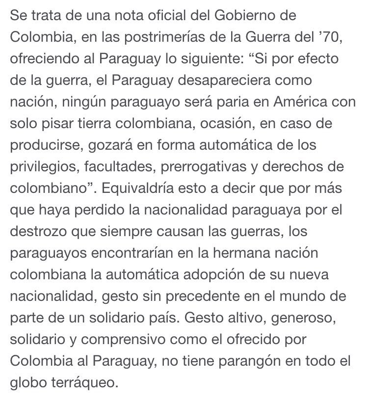 iShosholoza's tweet photo. Durante la guerra de la Triple Alianza, Colombia ofreció recibir a los paraguayos si el país desaparecía. Miren: https://t.co/1XCGCNKtNb
