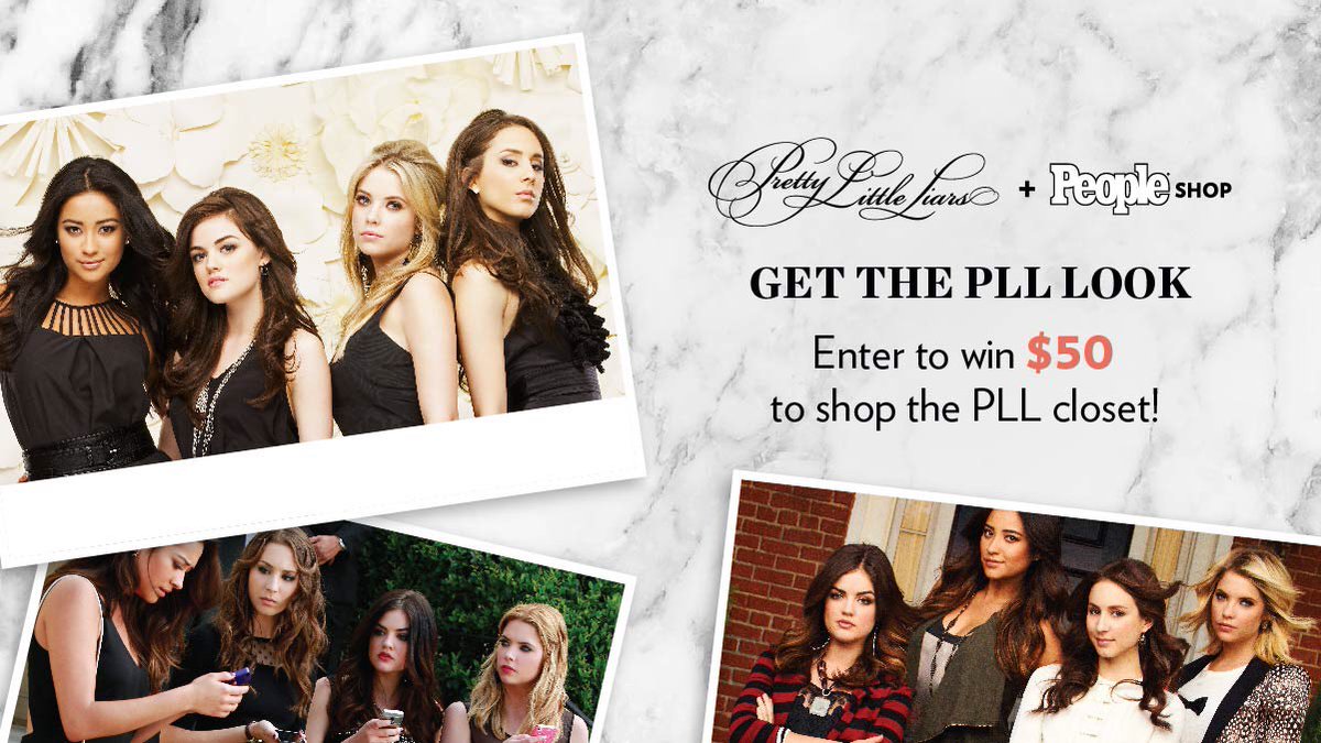LittleLiars's tweet photo. Follow @littleliars &amp; @RealPeopleShop + RT this for your chance 2 win $50 to #PLLPeopleShop! https://t.co/zQ9gXubkng https://t.co/45RaoSDatn