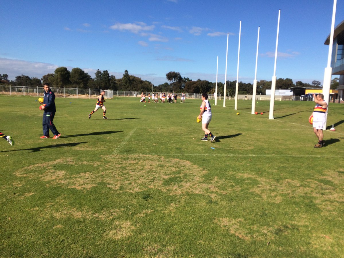 RAAofSA's tweet image. @Adelaide_FC Legends are training with RAA's lucky winners, ready to play at @TheAdelaideOval this Friday night!