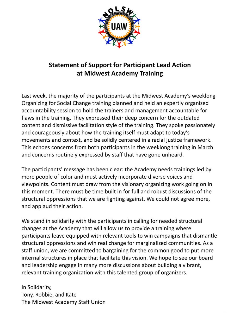MidwstAcadUnion's tweet photo. We hope this brief statement of union support will help push this conversation that so desperately needs to be had https://t.co/rcOcjytNdI