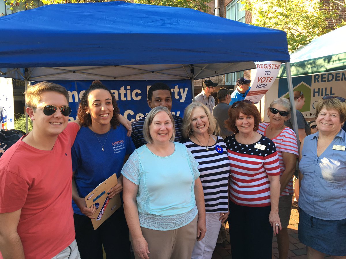 CampbellDems's tweet photo. We had a great time registering student voters today with @Harnett_Dems at Campbell's annual Street Fair! https://t.co/cYZIXcLOuc