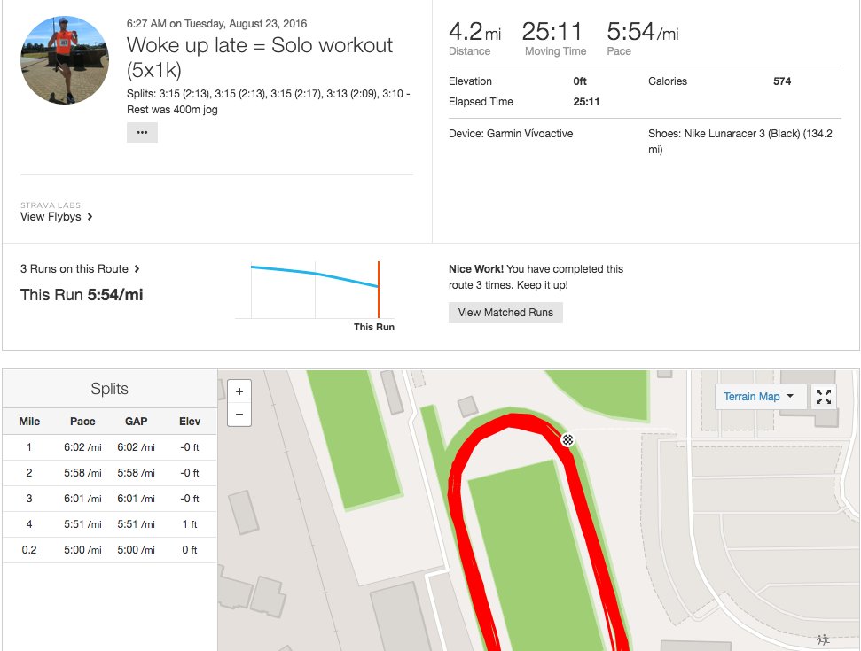 RunnerBeck's tweet photo. #iItsaGreatDayFor a hard workout @Strava #running #workout #intervals #advancedrunning https://t.co/pEFxSkZA8V