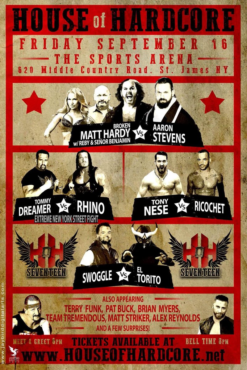 Say goodbye <a href="/Rhyno313/">Rhyno</a> <a href="/HouseofHardcore/">House of Hardcore</a>
9/16 Long Island
10/14 Cleveland
10/15 Pitts
houseofhardcore.net
#SDLive