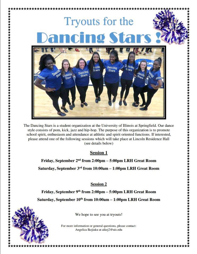 UISdancingstars's tweet photo. Welcome back Prairie Stars! Look out for us at the involvement expo tomorrow 👯 also mark your calendars for tryouts! https://t.co/5c8Sz9POrY