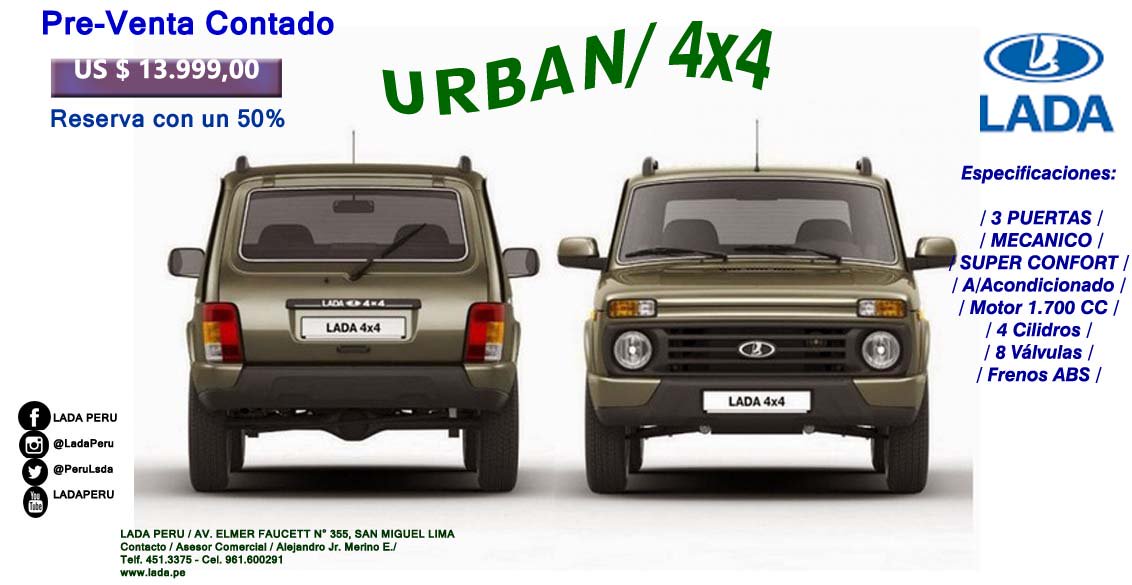 PeruLada's tweet photo. Próximamente en el Perú #URBAN4X4 #ladaperu #perulada https://t.co/MHP3e4LOVT