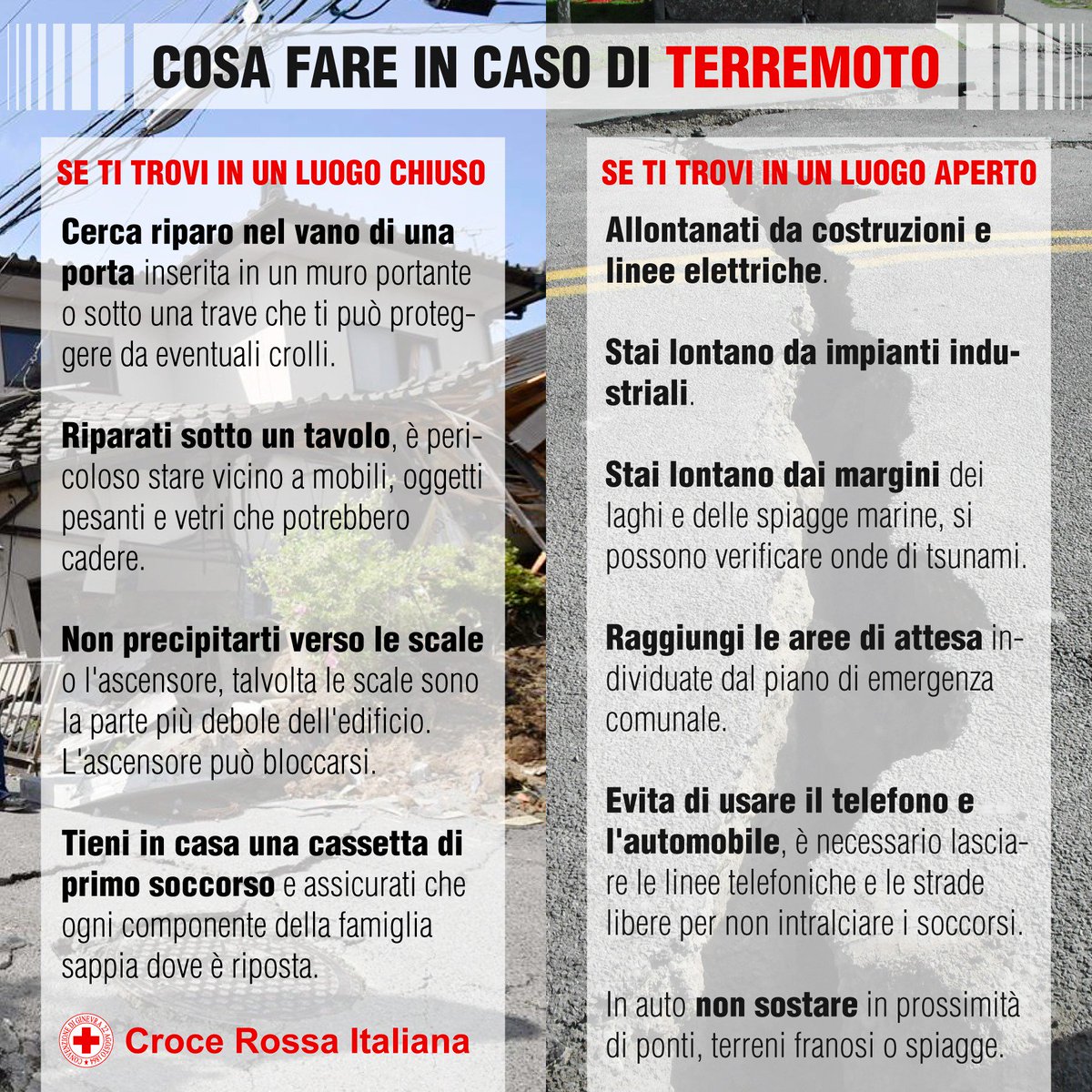 crocerossa's tweet image. Centri Emergenza #CRI attivati per intervento zone colpite. Cosa fare in caso di ulteriori scosse di #terremoto.