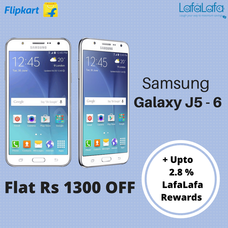 lafalafacom's tweet photo. Flat Rs 1300 OFF on SAMSUNG Galaxy J5 - 6 + Upto 2.8 %
Rewards from #LafaLafa https://t.co/jcLwMfzcTy https://t.co/Oteh1RN19k