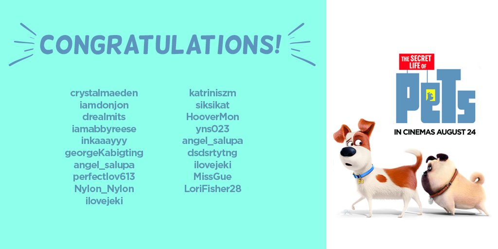 Congratulations to all our winners! Please send us a DM on our Facebook fanpage to get claiming instructions.