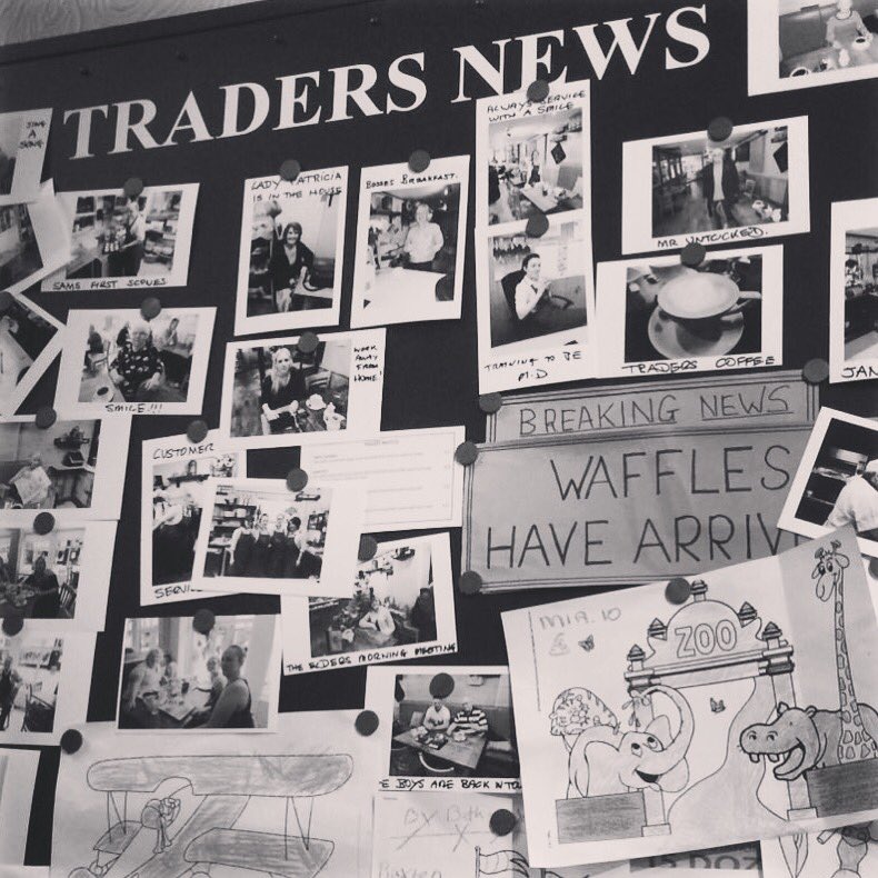 TradersMacc's tweet image. Good morning to all of our lovely customers. Is your Polaroid on our Traders news board yet?? #tradersthedaytimecafe