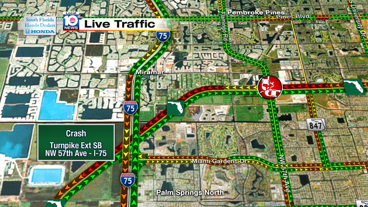 On-Ramp Closed Turnpike Ext SB at NW 57th Ave. Enter at I-75 #traffic #miami https://t.co/yRDOewyU0j