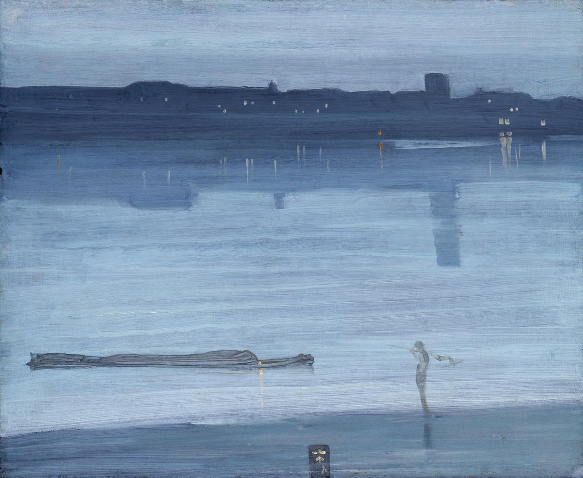 灯 Di Twitter 1 19世紀アメリカの画家ジェームズ マクニール ホイッスラー James Mcneill Whistler 14 1903 の油彩画 Nocturne Blue And Silver です 柔らかく湿った夜の絵画です