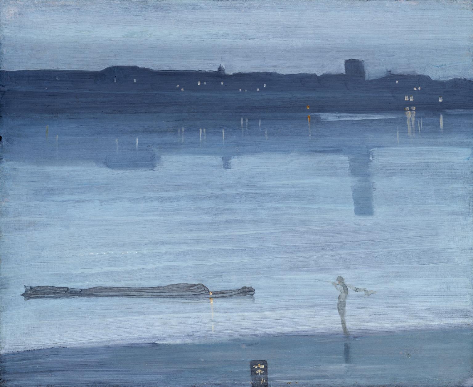 灯 Twitterren 1 19世紀アメリカの画家ジェームズ マクニール ホイッスラー James Mcneill Whistler 14 1903 の油彩画 Nocturne Blue And Silver です 柔らかく湿った夜の絵画です T Co Vu7mnc767a Twitter