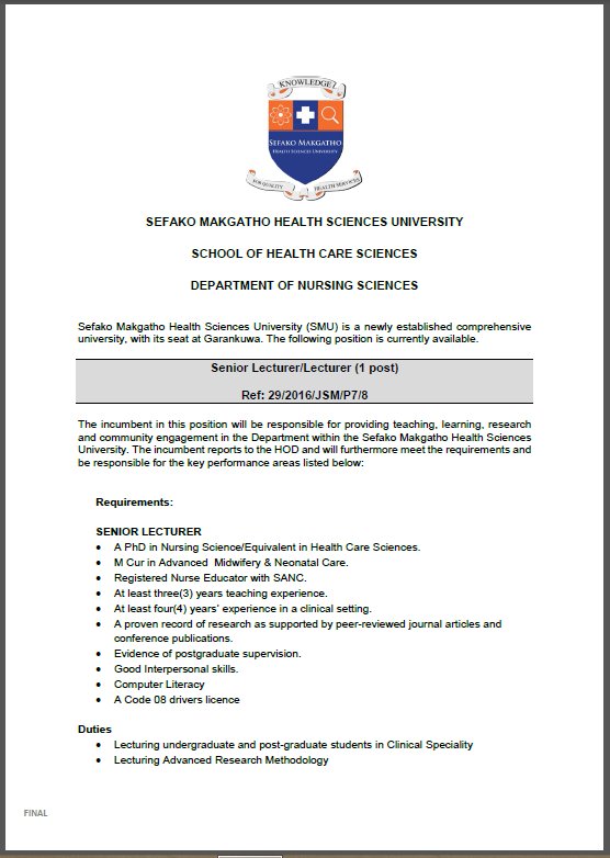 Sefako Makgatho Health Sciences University SMU On Twitter Senior sefako-makgatho-health-sciences-university-smu-on-twitter-senior