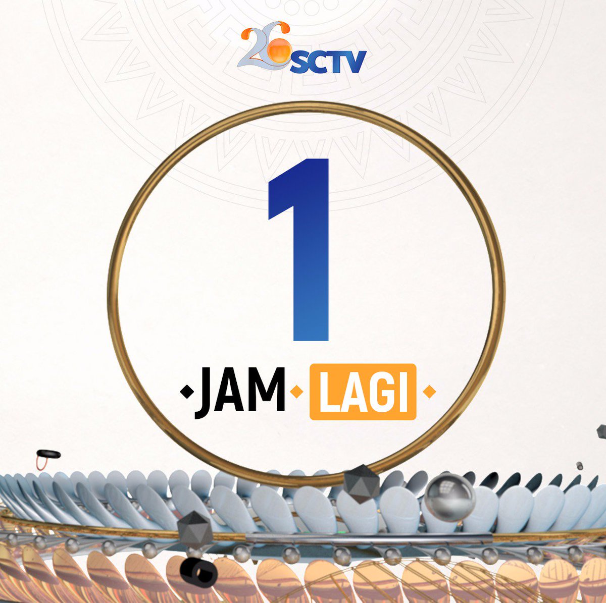 SCTV's tweet photo. Wow! 1 jam lagi Konser Malam Puncak HUT 26 SCTV dimulai! Pastikan kamu nonton pkl 19.00 WIB #1UntukSemua https://t.co/59r6TC8fYd