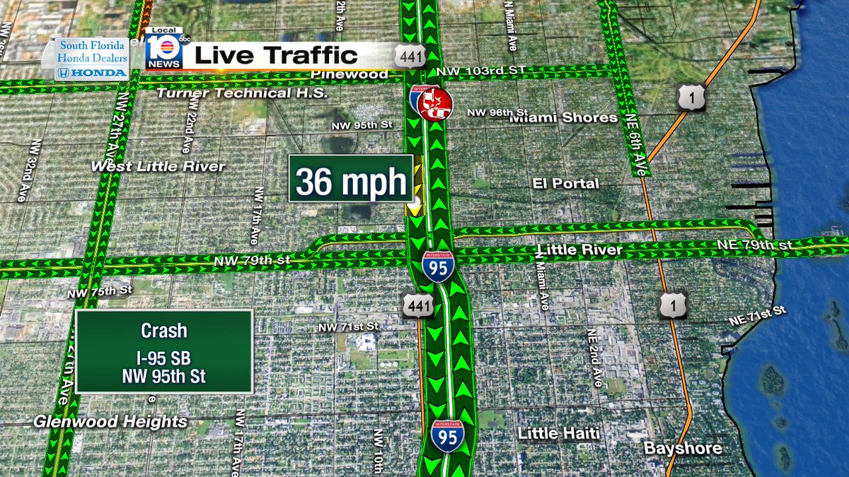 Crash on I-95 SB at NW 95th St https://t.co/in7lNK6JZo