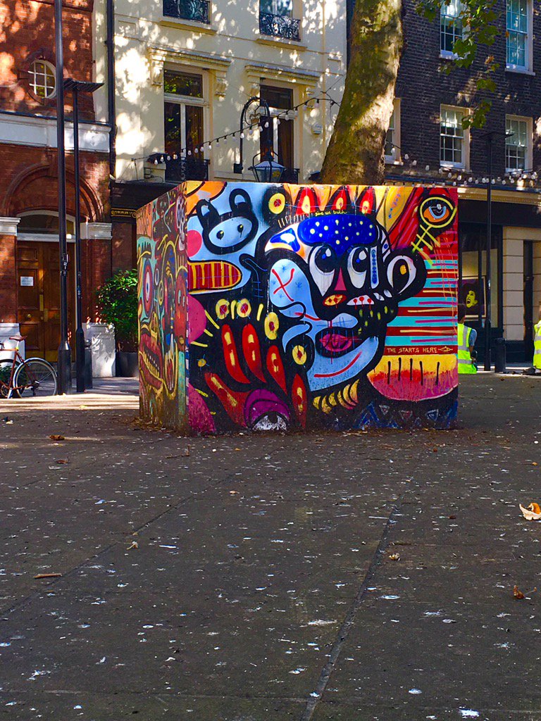 Mesmerised by this bold bit of public art on Shaftesbury Ave. Does anyone know it's name or the artist responsible?