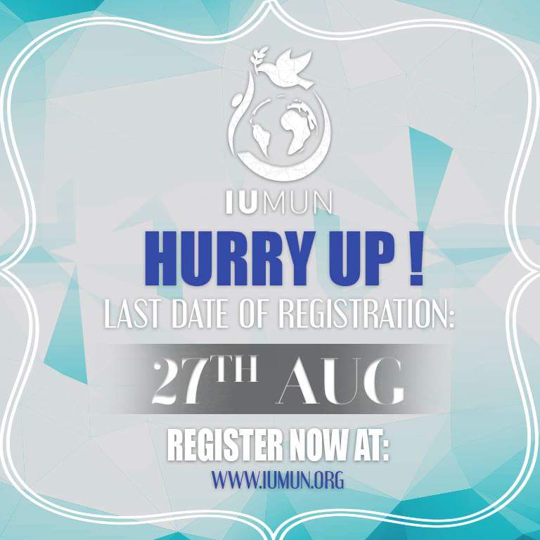 IUMUN16's tweet photo. last day to register for #IUMUN #REGISTERNOW #27AUG #TICTOK https://t.co/gb3vmBe2UG