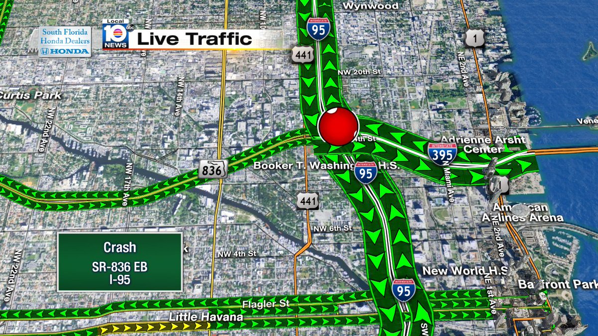 Multi Vehicle Crash on SR-836 EB at I-95 #traffic #miami https://t.co/X6Jd8jbT7q