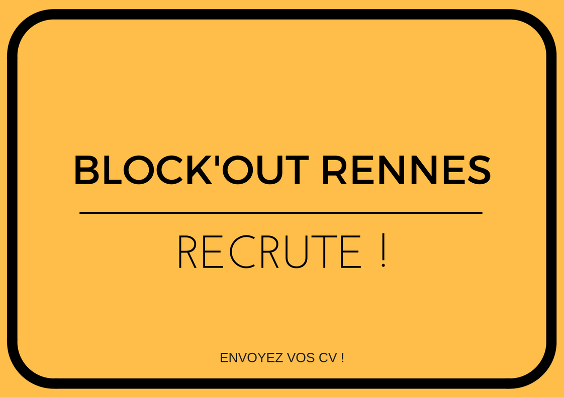 BlockOutRennes's tweet photo. #BlockOutRennes #recrute ! #emploi #job #CDI #rennes #stage infos : https://t.co/XDwFZpRdRT https://t.co/sjUjXELVzf