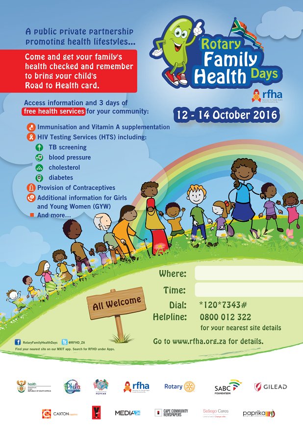 Volunteer your services between 12 -14 Oct 2016. Contact your nearest Rotary Club.