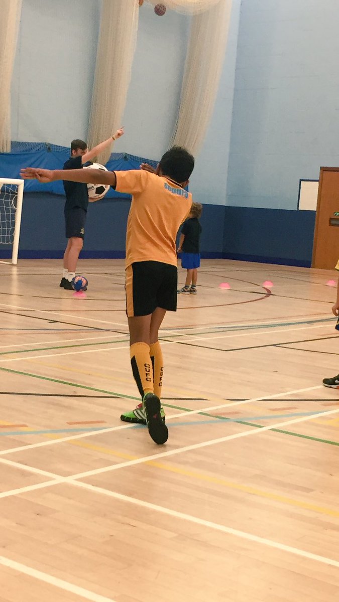 Jacob mid Dab during our introductory game of football robbers this morning