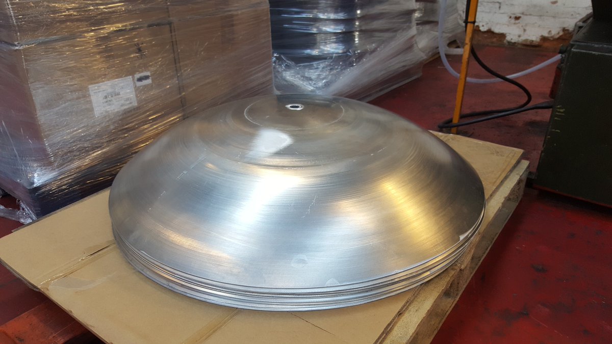 Stainless steel dished plates ready to go #MetalSpinning #Engineering